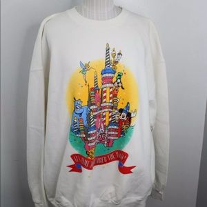 Vtg Walt Disney World 25th Anniversary Crewneck Sweatshirt Genie Mickey